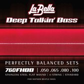 La Bella 760FHBB "Beatle" Bass Stainless Flats 50-100 - Snarenset voor 4-string basgitaar