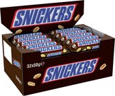 Snickers single chocolade reep - 32 stuks - in uitdeeldoos