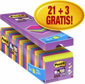 Post-it® Super Sticky Notes - 76 mm x 76 mm - 21 blocs + 3 gratuits