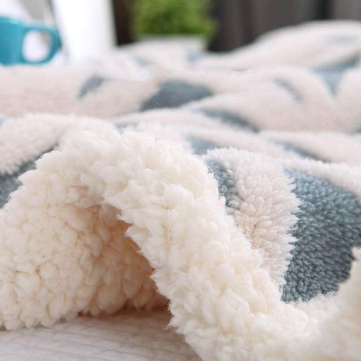 SOCHOW Sherpa Jacquard Fleece Kerst Dekens Knuffeldekens, zacht en warm