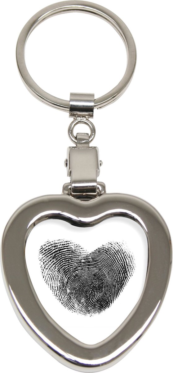Deknudt Frames sleutelhanger hartvorm - metaal - pasfoto 3,5x4 cm