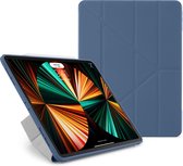 Pipetto Original Origami No1 case – geschikt voor iPad Pro 12.9 Gen 3, 4, 5 & 6 2018/2020/2021/2022 - met multifunctionele vouwbare cover - volledige 360˚ bescherming – geschikt voor Apple Pencil 2 - marine blauw