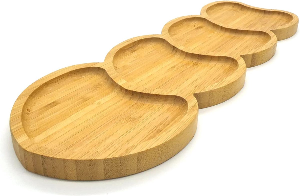 Serveerplaat snack bord serveerbord bamboe tapas bord hart schaal houten plaat