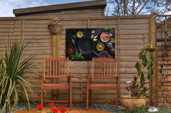 Décoration de jardin Herbes - Légumes - Pan - 60x40 cm - Affiche de jardin - Toile de jardin - Affiche d'extérieur