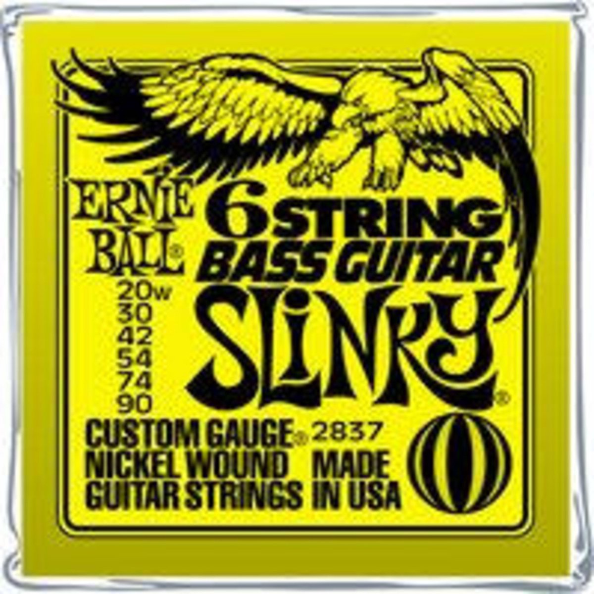 Ernie Ball EB2837 20-90 6-string Baritone Slinky nikkel Plated - Snarenset voor 6-string basgitaar