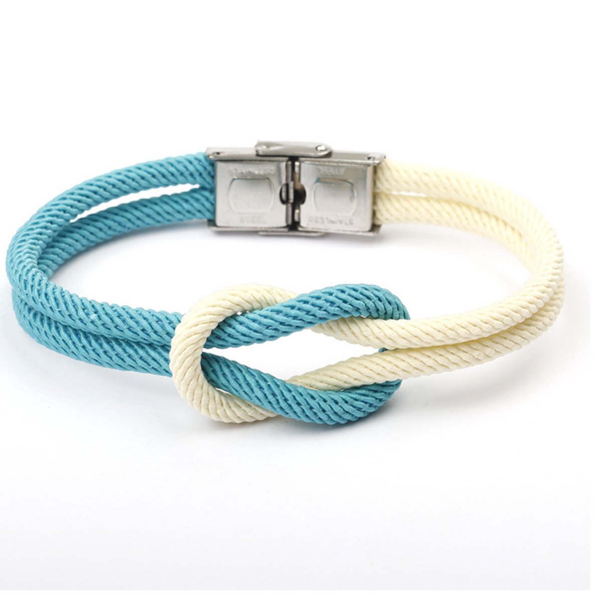 Kungu luxe lus armband voor heren en dames - Lichtblauw wit - Outdoor Milano line - Cadeau - Geschenk - Voor Man - Vrouw - Armbandje - Jewellery