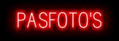 PASFOTO'S - Reclamebord Neon LED bord verlichting - SpellBrite - 83,4 x 16 cm rood - 6 Dimstanden - 8 Lichtanimaties - Pasfoto reclame