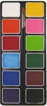 PXP Professional Colours palet regular colours 12 x 6 gram with 2 brushes size 2