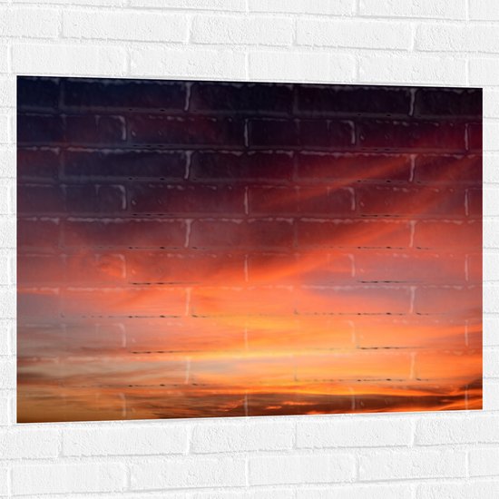 Muursticker - Oranjekleurige Lucht van Zonsondergang - 100x75 cm Foto op Muursticker
