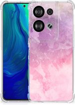 Smartphone hoesje OPPO Reno8 Stevige Telefoonhoesje met transparante rand Pink Purple Paint