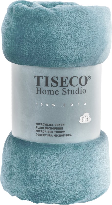 Tiseco Home Studio - Plaid COSY - microflannel - 220 g/m² - 240x220 cm - Blauw