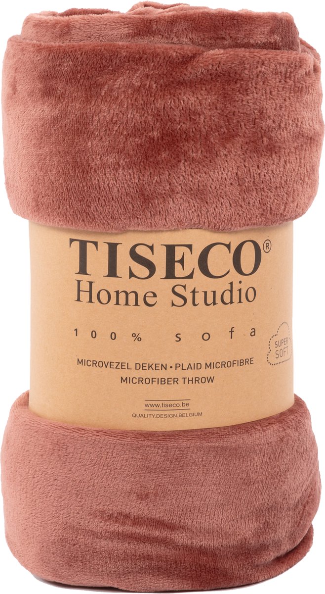 Tiseco Home Studio Plaid - Taupe kleur deken voor op de bank - 130x170 cm