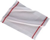 Keukenhanddoek 50x70cm, set3,stripe white center, red