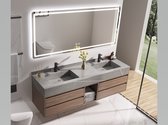 Meuble de salle de bain Haviklux - 2 personnes - 150 cm - Décor bois - Ensemble complet de meubles de salle de bain avec robinetterie