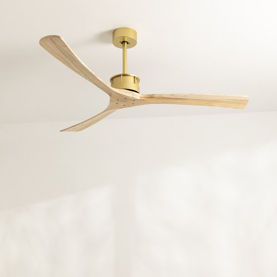Plafondventilator Armin met verlichting - 110cm - 6 snelheden- Afstandsbediening - Zilver
