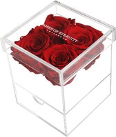 Roses of Eternity - Longlife rozen in acryl box & sieradendoos - 1 tot 3 jaar houdbaar - flowerbox - Romantisch - Cadeau voor vrouw - vriendin - haar - liefdes - huwelijk - Valentijn - rood