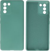 Fashion Backcover Telefoonhoesje - Color Hoesje - Geschikt voor Samsung Galaxy S10 Lite - Donker Groen