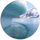 WallClassics - Dibond Muurcirkel - IJsbergen boven het Water - 70x70 cm Foto op Aluminium Muurcirkel (met ophangsysteem)