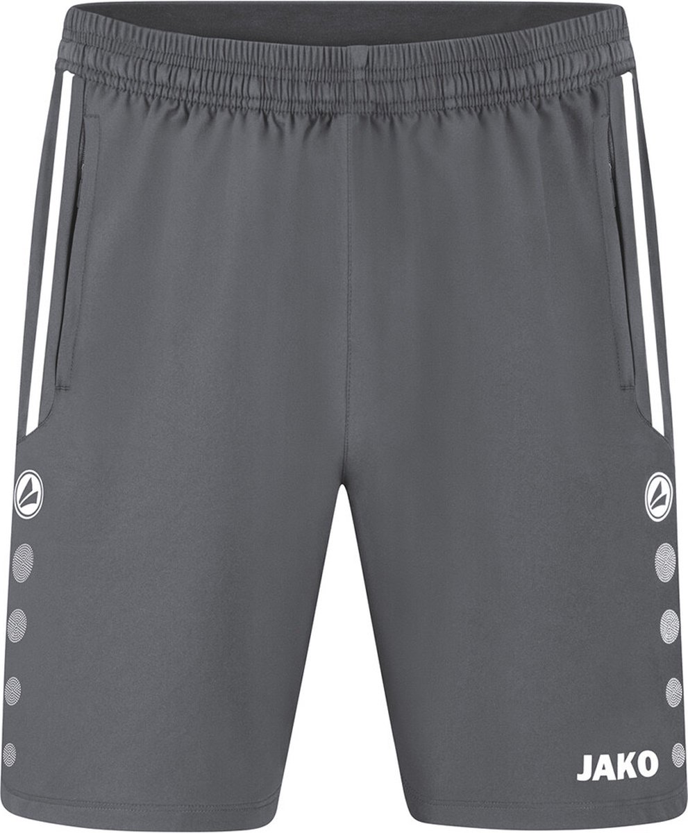 Jako - Short Allround - Grijze Voetbalshort Kids-140
