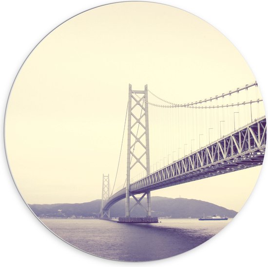 WallClassics - Cercle Mural en Mousse PVC - Long Pont sur l' Water - 70x70 cm Photo sur Cercle Mural (avec système d'accrochage)