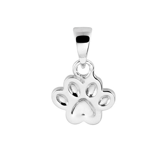 Pendentif patte de chien en argent avec rhodium