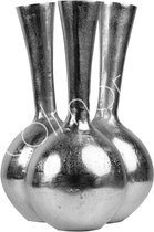 Colmore by Diga tulipes en métal argenté à trois bouches / vase à fleurs 15 x 23 cm
