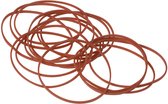 Q-CONNECT elastieken, breedte 1,5 mm, lengte 50 mm, 100g, rood 100 stuks