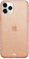 xoxo Wildhearts siliconen glitter hoesje - Sparkle Away Gold - Geschikt voor iPhone 12 Pro Max - Shockproof case met glitters - Goud
