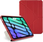 Pipetto Original Origami No1 case, geschikt voor iPad Mini 6 (2021) – met multifunctionele vouwbare cover - volledige 360˚ bescherming – geschikt voor Apple Pencil 2 - rood