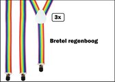 3x Bretel regenboog - Themaparty carnaval festival thema feest party thema rainbow