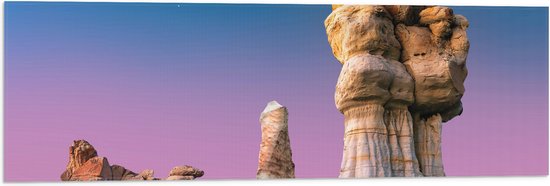 WallClassics - Vlag - Wildernisgebied met mooie Gesteente - 90x30 cm Foto op Polyester Vlag