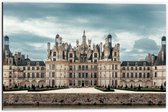 WallClassics - Dibond - Kasteel van Chambord - Frankrijk - 60x40 cm Foto op Aluminium (Wanddecoratie van metaal)