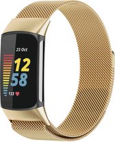 iMoshion Bandje Geschikt voor Fitbit Charge 5 - iMoshion Milanees magnetische band - goud - Maat M