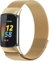 iMoshion Bandje Geschikt voor Fitbit Charge 5 - iMoshion Milanees magnetische band - goud - Maat S