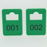 CombiCraft Garderobenummers of Garderobemunten Tiffany - Nummers 1 t/m 100 - Groen