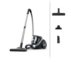 Rowenta Compact Power XXL RO4B36 - Stofzuiger - Zonder Zak - Compact - Krachtige, Energiezuinige Motor - Inclusief Parketborstel - Zwart/Grijs