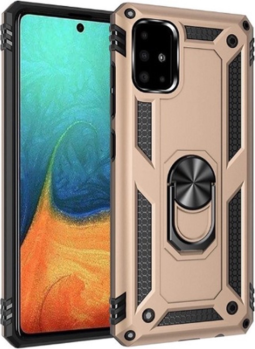 Samsung A51 Hybrid Armor Anti Shock Hoesje Goud