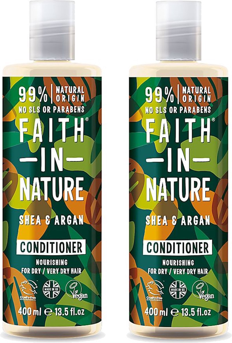 Faith in Nature - Shea & Argan Conditioner - 400ml - 2 Pak