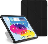 Pipetto Original Origami No1 case, geschikt voor iPad 10.9 (2022) – met multifunctionele vouwbare cover - volledige 360˚ bescherming - zwart