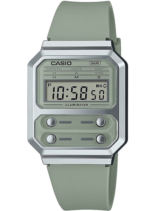 Casio Vintage A100WEF-3AEF Unisex Horloge 33 mm - Groen