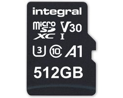 Integral High Speed microSDXC Card 512GB V30 class 10 up to 100MB/s read 45MB/s write