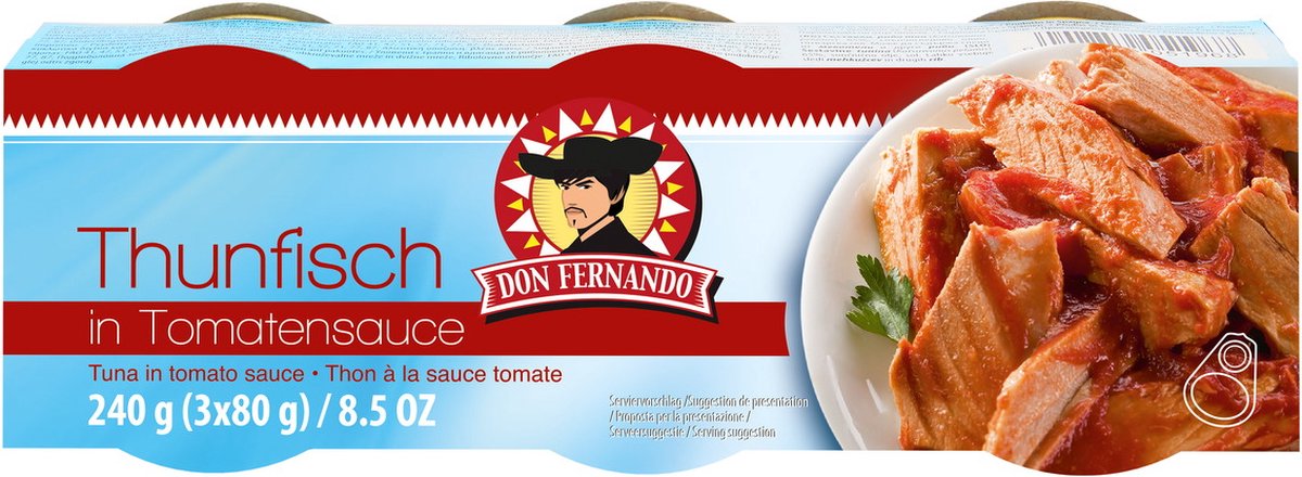 Tonijn in tomatensaus 240g (3x80g) - Doos 32 stuks