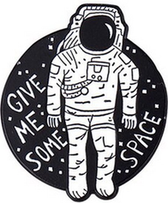 Pin ''give me space'' ruimte, sterren, astronaut, broche, kledingspeld