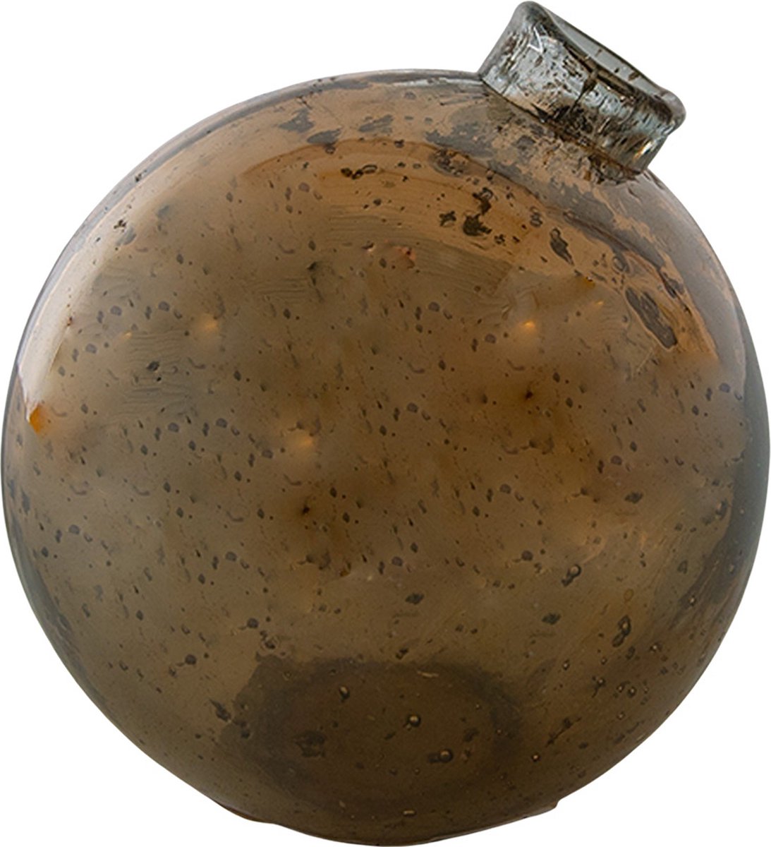 Clayre & Eef Vaas Ø 10x10 cm Bruin Glas