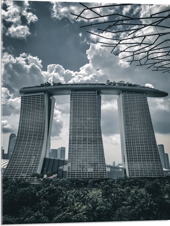 WallClassics - Acrylglas - Marina Bay Sands Hotel - Singapore - 60x80 cm Foto op Acrylglas (Wanddecoratie op Acrylaat)