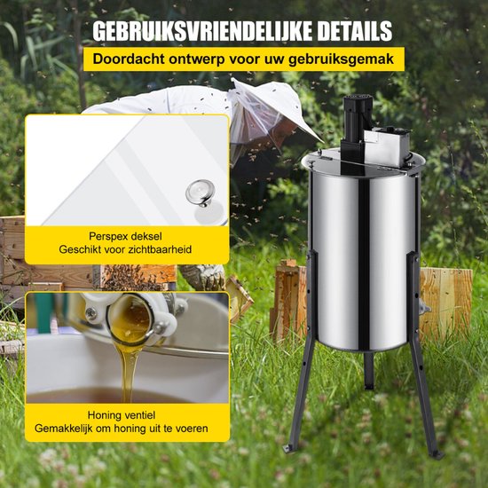 Bolture Honing Extractor - Honing Centrifuge - Handmatig - Imker - RVS van Bolture — afbeelding 3