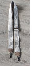 SWAN - Tassenriem - bag straps - tassenband - schouderband - camerariem - verstelbaar - licht blauw ecru - zilveren gesp - 40 mm