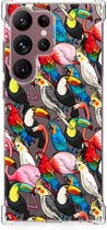 Anti-shock Hoesje met foto Geschikt voor Samsung Galaxy S23 Ultra Telefoon Hoesje met doorzichtige rand Birds