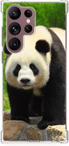 TPU Siliconen Hoesje Geschikt voor Samsung Galaxy S23 Ultra GSM Hoesje met doorzichtige rand Panda