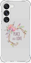 GSM Hoesje Geschikt voor Samsung Galaxy S23 Leuk TPU Back Case met transparante rand Boho Text